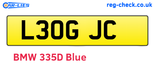 L30GJC are the vehicle registration plates.