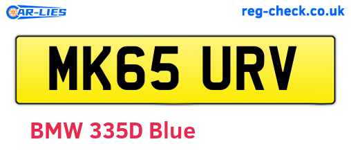 MK65URV are the vehicle registration plates.