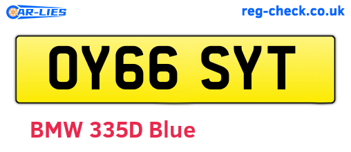 OY66SYT are the vehicle registration plates.