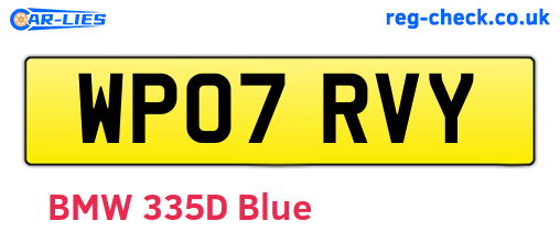 WP07RVY are the vehicle registration plates.
