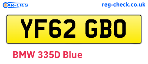 YF62GBO are the vehicle registration plates.