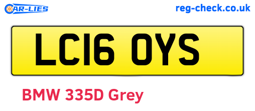 LC16OYS are the vehicle registration plates.