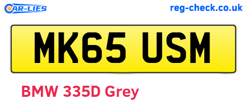 MK65USM are the vehicle registration plates.