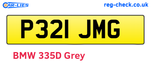 P321JMG are the vehicle registration plates.