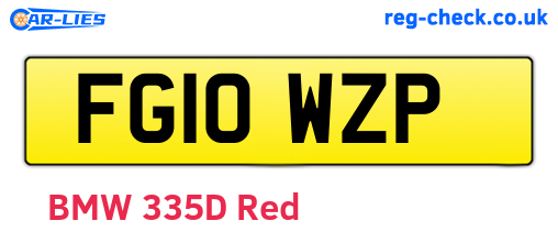 FG10WZP are the vehicle registration plates.