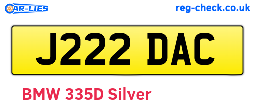 J222DAC are the vehicle registration plates.