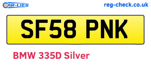 SF58PNK are the vehicle registration plates.