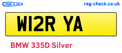W12RYA are the vehicle registration plates.