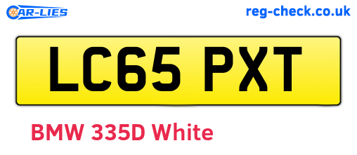 LC65PXT are the vehicle registration plates.