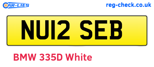 NU12SEB are the vehicle registration plates.