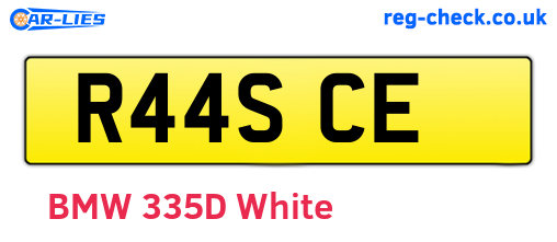 R44SCE are the vehicle registration plates.