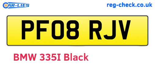PF08RJV are the vehicle registration plates.