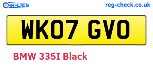 WK07GVO are the vehicle registration plates.