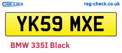 YK59MXE are the vehicle registration plates.