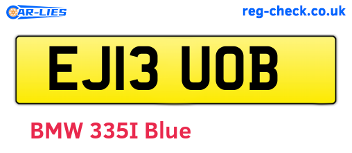 EJ13UOB are the vehicle registration plates.