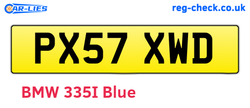 PX57XWD are the vehicle registration plates.