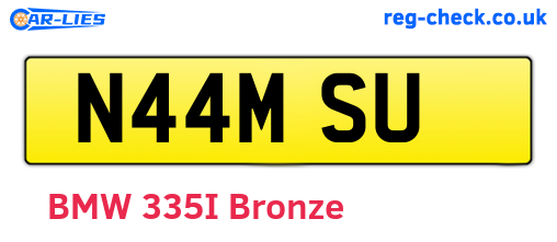 N44MSU are the vehicle registration plates.