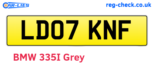 LD07KNF are the vehicle registration plates.
