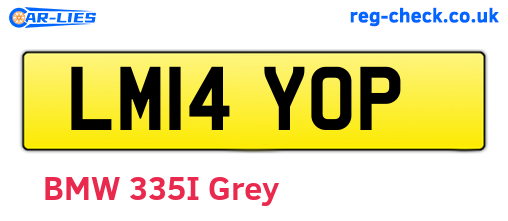 LM14YOP are the vehicle registration plates.
