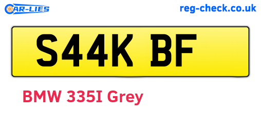 S44KBF are the vehicle registration plates.