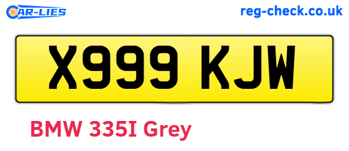 X999KJW are the vehicle registration plates.