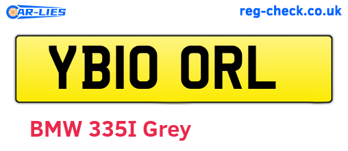 YB10ORL are the vehicle registration plates.