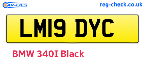 LM19DYC are the vehicle registration plates.