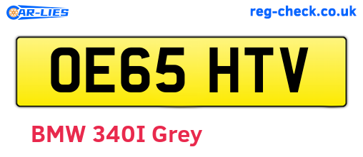 OE65HTV are the vehicle registration plates.
