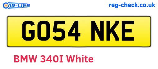 GO54NKE are the vehicle registration plates.