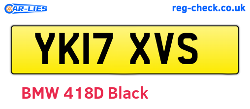 YK17XVS are the vehicle registration plates.