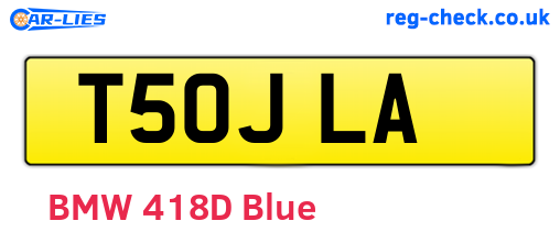 T50JLA are the vehicle registration plates.
