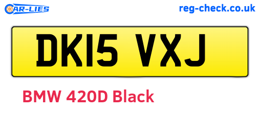 DK15VXJ are the vehicle registration plates.