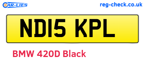 ND15KPL are the vehicle registration plates.