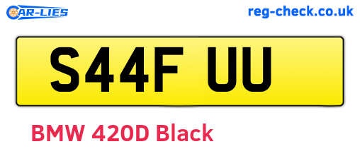 S44FUU are the vehicle registration plates.