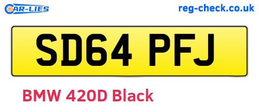 SD64PFJ are the vehicle registration plates.