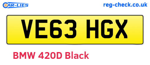 VE63HGX are the vehicle registration plates.