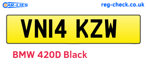 VN14KZW are the vehicle registration plates.