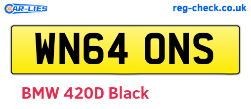 WN64ONS are the vehicle registration plates.