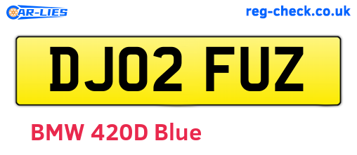 DJ02FUZ are the vehicle registration plates.
