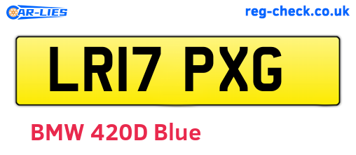 LR17PXG are the vehicle registration plates.