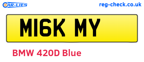 M16KMY are the vehicle registration plates.