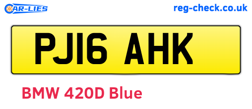 PJ16AHK are the vehicle registration plates.
