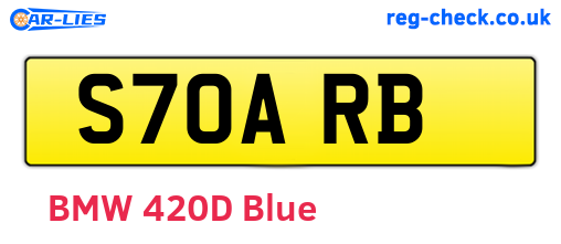 S70ARB are the vehicle registration plates.
