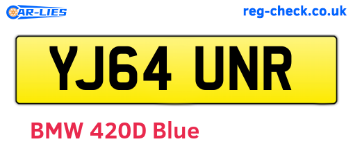 YJ64UNR are the vehicle registration plates.