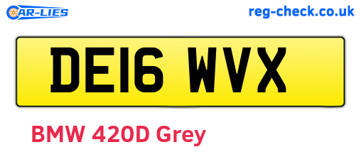DE16WVX are the vehicle registration plates.