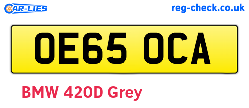 OE65OCA are the vehicle registration plates.