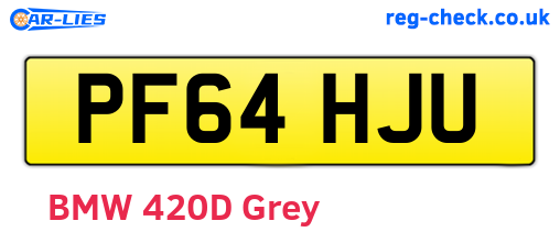 PF64HJU are the vehicle registration plates.