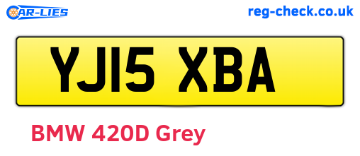 YJ15XBA are the vehicle registration plates.