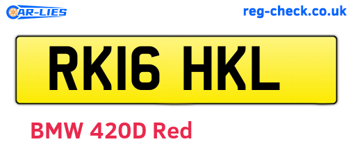 RK16HKL are the vehicle registration plates.