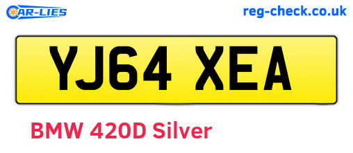YJ64XEA are the vehicle registration plates.